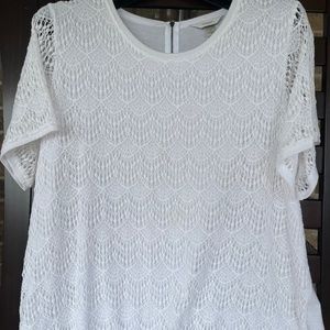 CJ Banks white lace top
